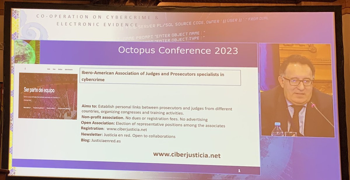 apwg_eu's tweet image. Ibero American Association of judges and Prosecutors specialist in Cybercrime ciberjusticia.net

At @coe Octopus Conference 
 #CyberSecurity #AI  
 #OctopusProject #LawEnforcement