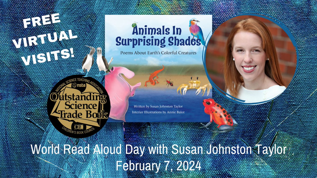 #Teachers & #Librarians, I'm offering a limited number of FREE virtual #AuthorVisits for #WorldReadAloudDay24 on Feb. 7! 📚Sign up here: signupgenius.com/go/10C0F44A8AF… #AmReading #ChildrensBooks #STEMBooks #Poetry4all #PoetryForAll #KidsLoveNonfiction #KidLit