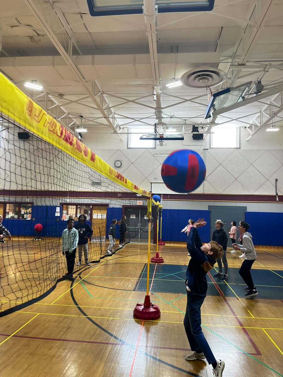The real reason for being late to a few meetings this AM: having a blast in PE at @OnondagaM. I’m not saying they were aiming for me, but it was quite a coincidence that the large red & blue ball came hurling at me no matter where I stood!