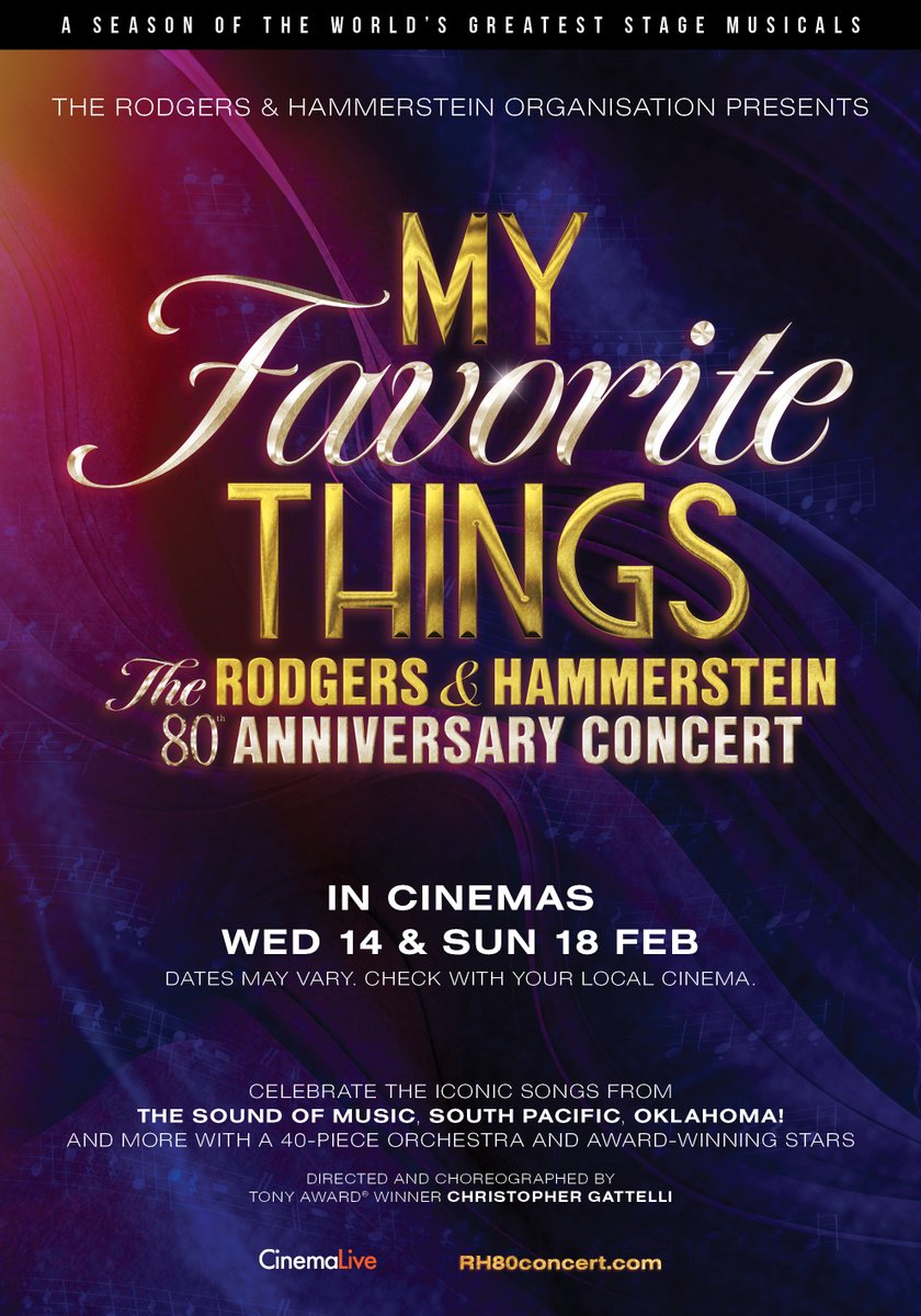 We are excited to be screening the CinemaLive Big Screen Musicals season next year, starts Sunday 4th Feb with 'Kinky Boots' followed by 'The Rodgers & Hammerstein 80th Anniversary Concert', 'Titanic The Musical', 'An American in Paris' & '42nd Street'. thegatewayseaton.co.uk