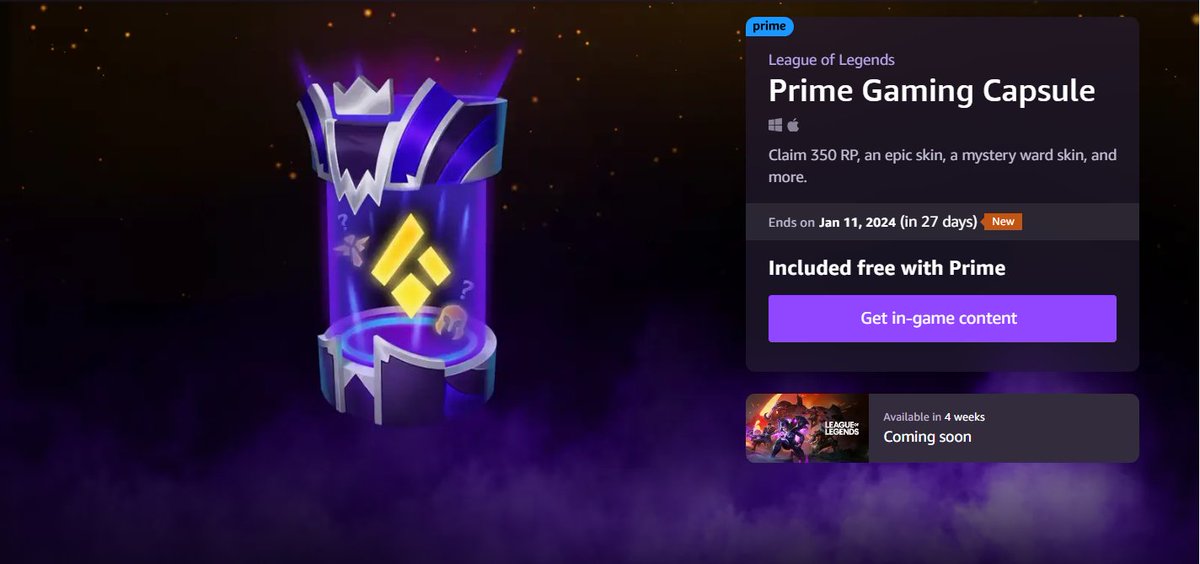 LoL: nova Cápsula Prime Gaming não dará Essência Mítica; veja