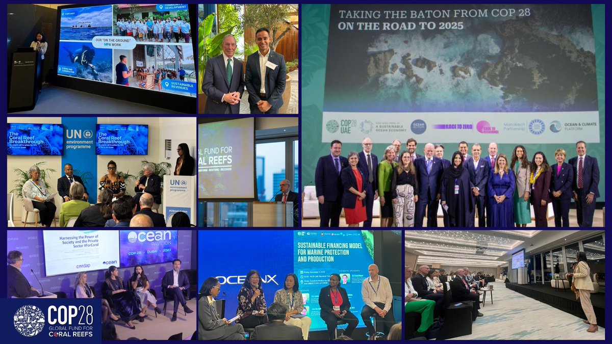 As recognised by the world’s first ‘Global Stocktake’ and throughout #COP28, climate finance must work to protect, conserve, and restore #nature. 🌳🌊 🪸 Read more about COP28 results and #GFCR's engagements through the newly published article  below. ➡️globalfundcoralreefs.org/news/cop28/