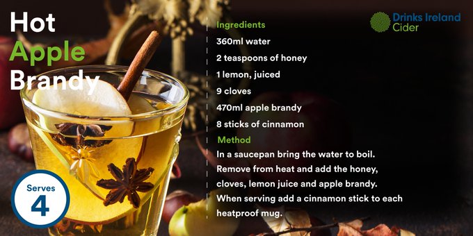 Celebrate the holidays with this easy and delicious Hot Apple Brandy using #IrishCider today! Check out below on how to make this perfect winter treat 🎄 #DrinkResponsibly