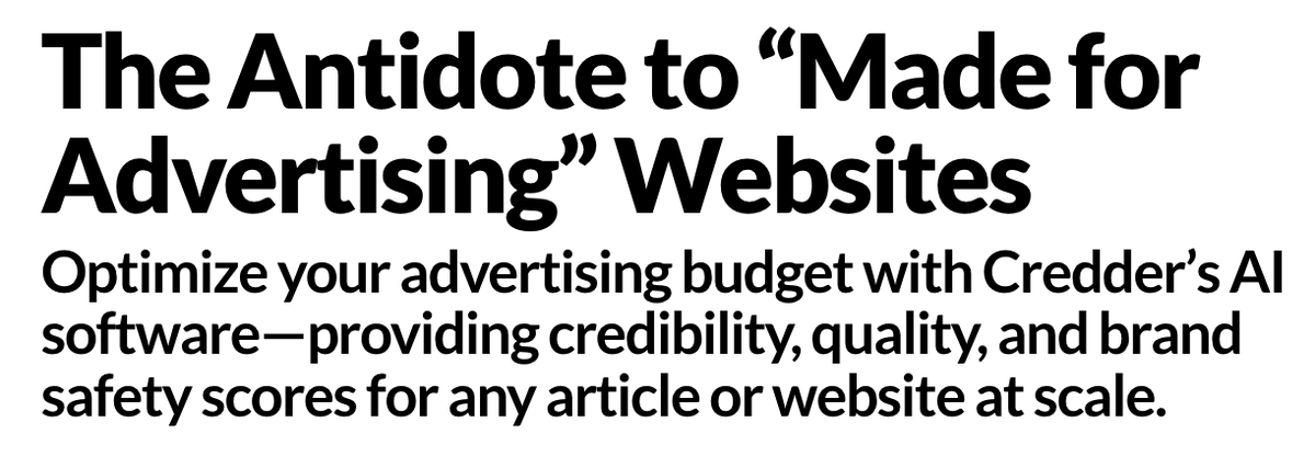 chasepalmieri's tweet photo. I'm always iterating on @CredderApp's messaging to more quickly resonate with brand advertisers and agencies who need what we're selling.

Anyone have feedback on the updated one-two punch currently sitting atop our enterprise site at https://t.co/c3xkk7vNQe? Thanks 🙏 https://t.co/Uj8fjG6wq4