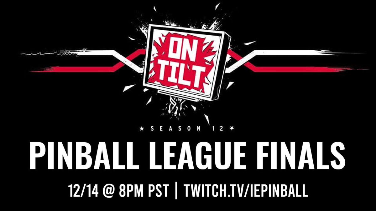 On Tilt Pinball League Season 12 Finals streaming TONIGHT on twitch.tv/iepinball !

#pinball #ontilt #league #twitch