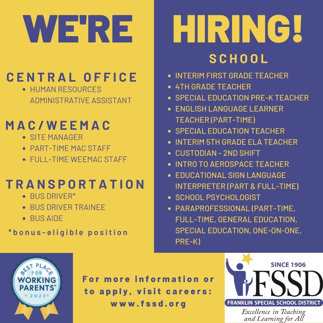 Franklin Special District Jobs tweet media