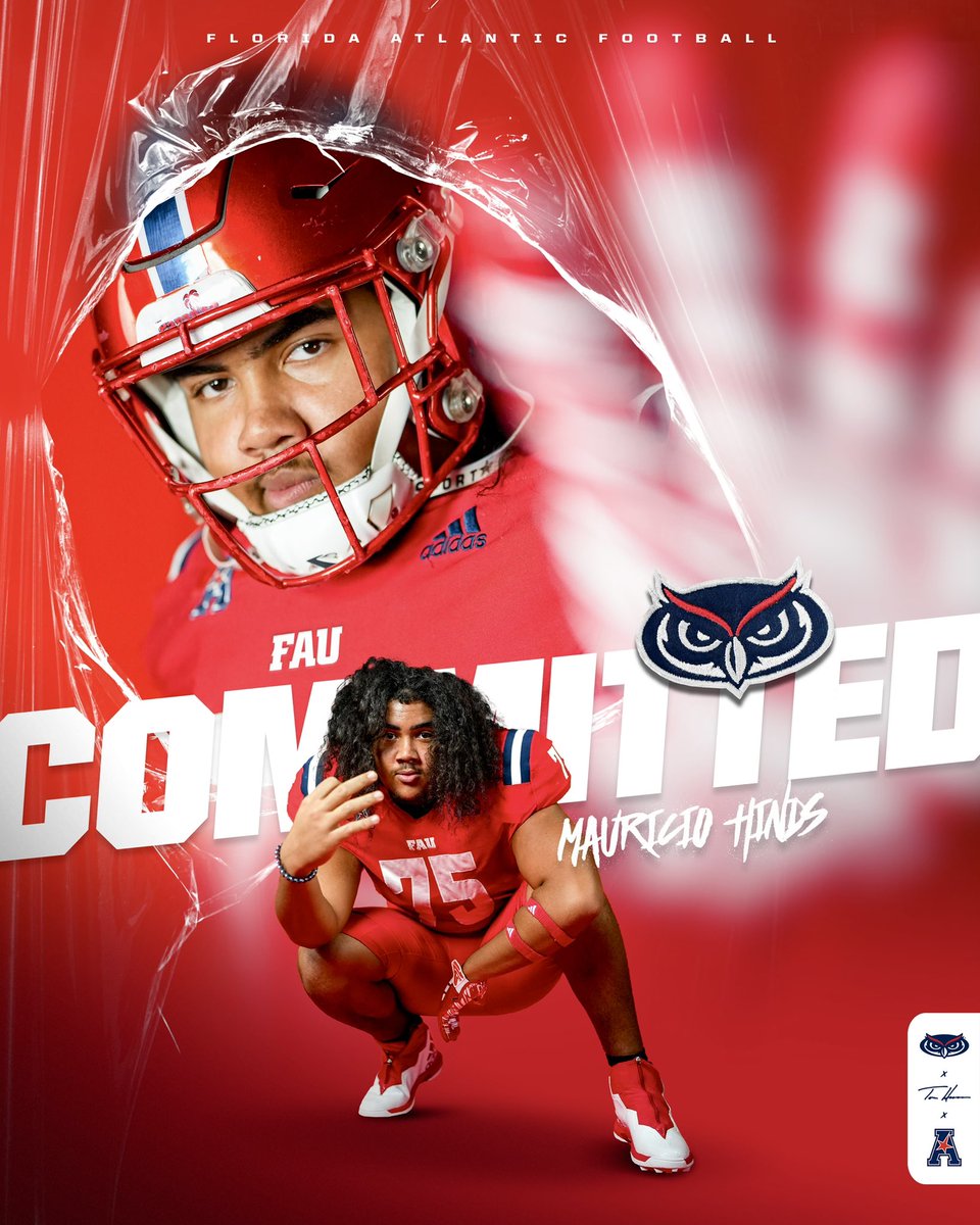 After an amazing Official visit, I am blessed and excited to say I’m 100% Committed to FAU‼️ @4Warinner @CoachMeyerCAI @CoachJohnsonCAI @CoachJesse18 #TrenchMafia #GoOwls