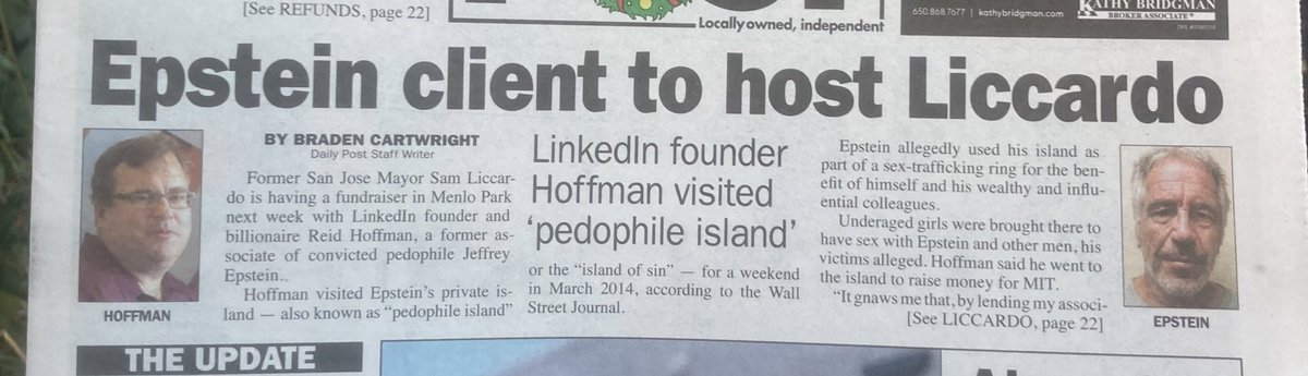 Local paper went there. Wow. Ha. I guess that’s one way to describe Reid Hoffman. Little aggressive.