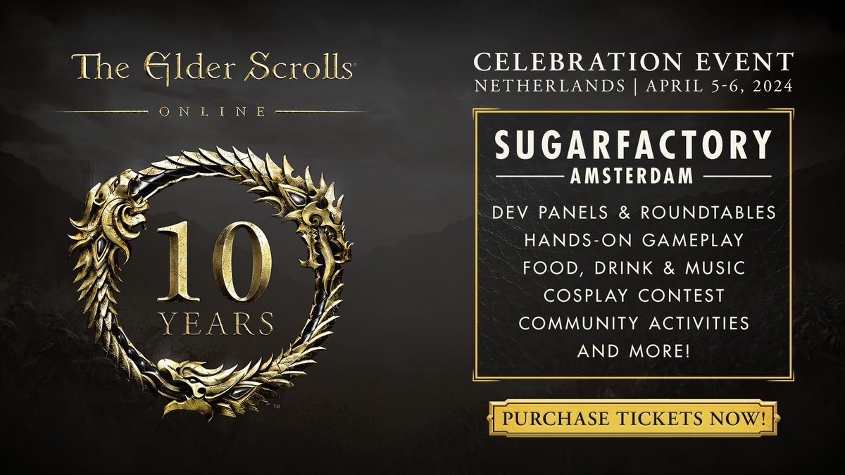 Join us this April in the Netherlands, as we kickoff a year-long celebration of 10 years of #ESO! Get the details on the event, and the celebration to follow, in our latest article: beth.games/48gU10l