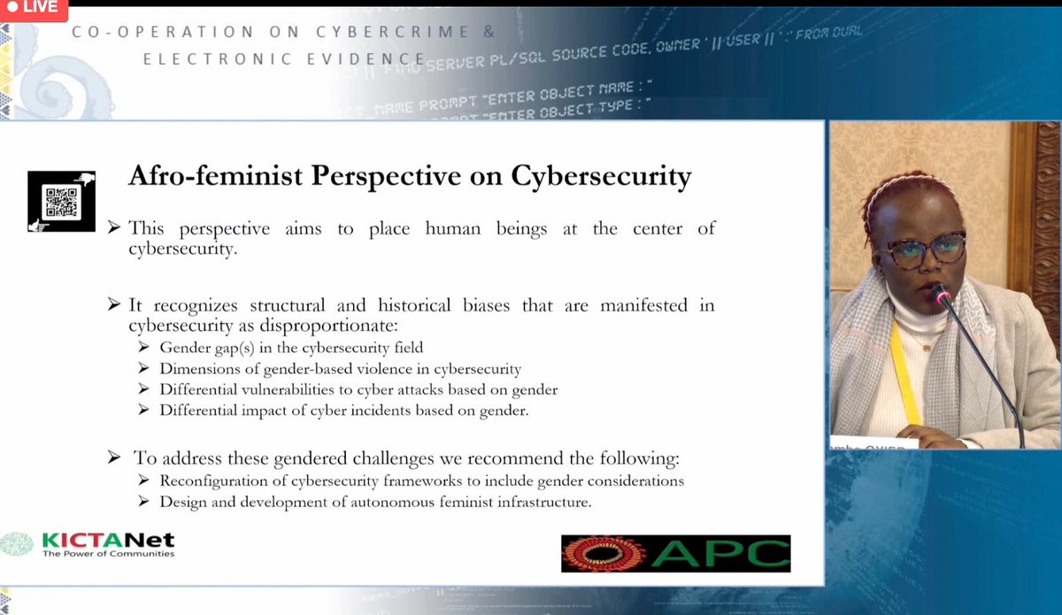apwg_eu's tweet image. Afro-feminist Perspective on Cybersecurity

 At @coe Octopus Conference 
 #CyberSecurity #AI  
 #OctopusProject #LawEnforcement