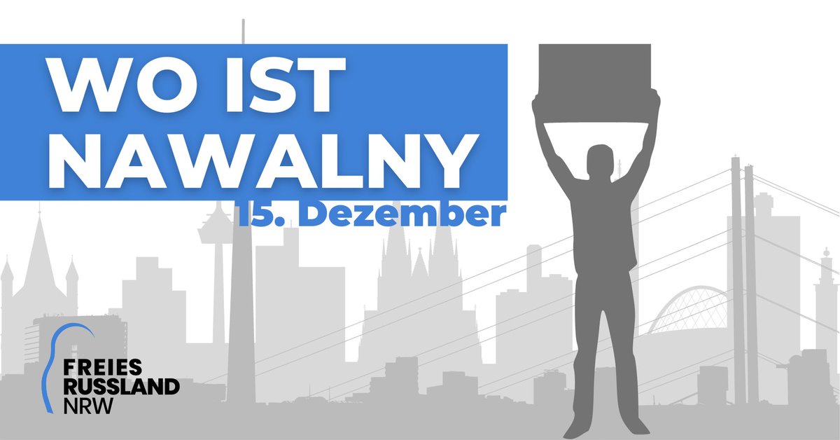 Mahnwachen in NRW zur Unterstützung von Alexej Nawalny 

📅 15. Dezember
🕛 11:00 Uhr
📍Waldstraße 42, Bonn 53177 (vor dem Generalkonsulat der Russischen Föderation in Bonn)

📅 15. Dezember
🕛 15:00 Uhr
📍Domkloster 4, Köln 50667 (vorm Haupteingang des Doms)

#WoIstNawalny