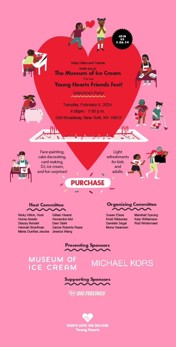 You're INVITED to our Valentine’s Party! 💘 I’m thrilled to join @godslovenyc at their Young Hearts Friends Fest on Tues, Feb 6 from 4-7pm at the Museum of Ice Cream in the heart of SoHo. 🍦Will be a special day of fun! Tickets avail here: glwd.org/YHValentinesPa…