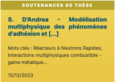 LMA_UMR7031's tweet image. [#Soutenance de #thèse] le 15/12 à 9h: Sébastien D&apos;Andréa présente &quot;#Modélisation #multiphysique des phénomènes d&apos;#adhésion et de  #décollement à l&apos;interface combustible-gaine dans les #réacteurs  #nucléaires&quot; ; une collaboration avec @CEACadarache
➡️laboratoire-mecanique-acoustique.fr/actualites/117…...