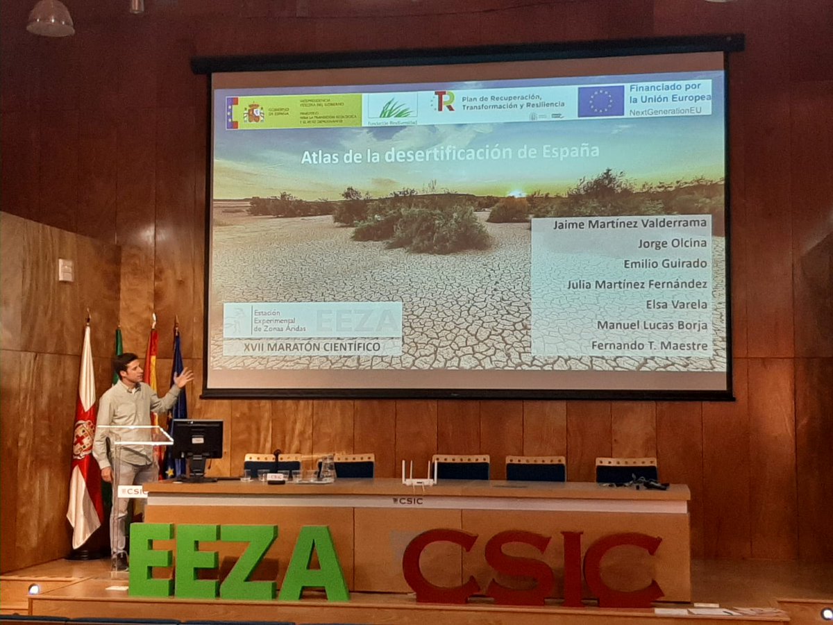 Jai_MValderrama's tweet photo. Contento con mi participación en el XVII maratón de la EEZA. Un foro en el que compartir ideas. En mi caso hablé del proyecto ATLAS, financiado por la @FBiodiversidad. Gracias a la organización a y la #EEZA del @CSIC  por albergarlo un año más. https://t.co/sHcSWDobSb