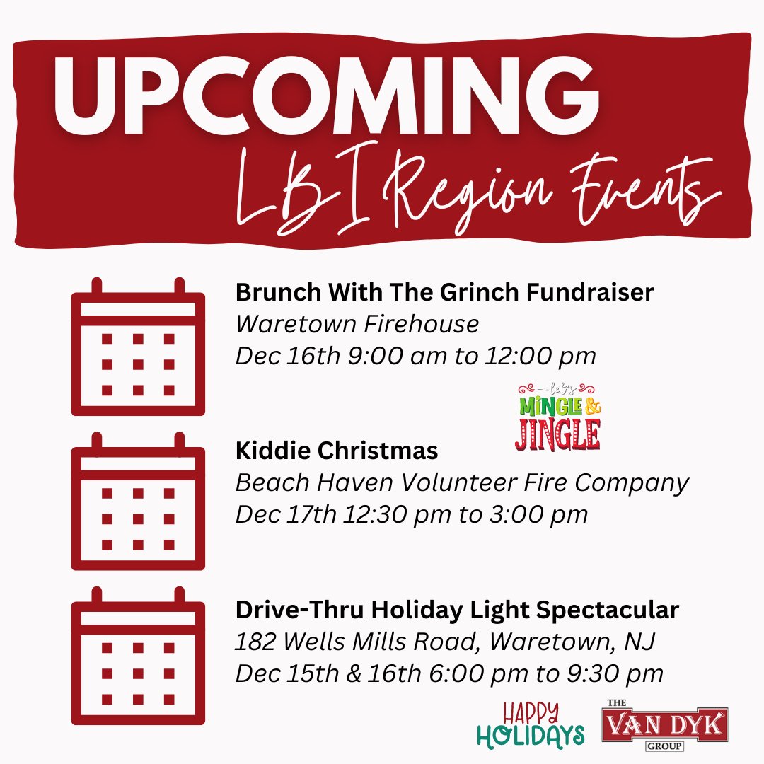 The festive fun continues!  🎄 Check out what is happening this weekend in the #LBIRegion! 😃 #HolidaySeason #LocalEvents #CommunityEvents #HolidayCheer #WeekendFun