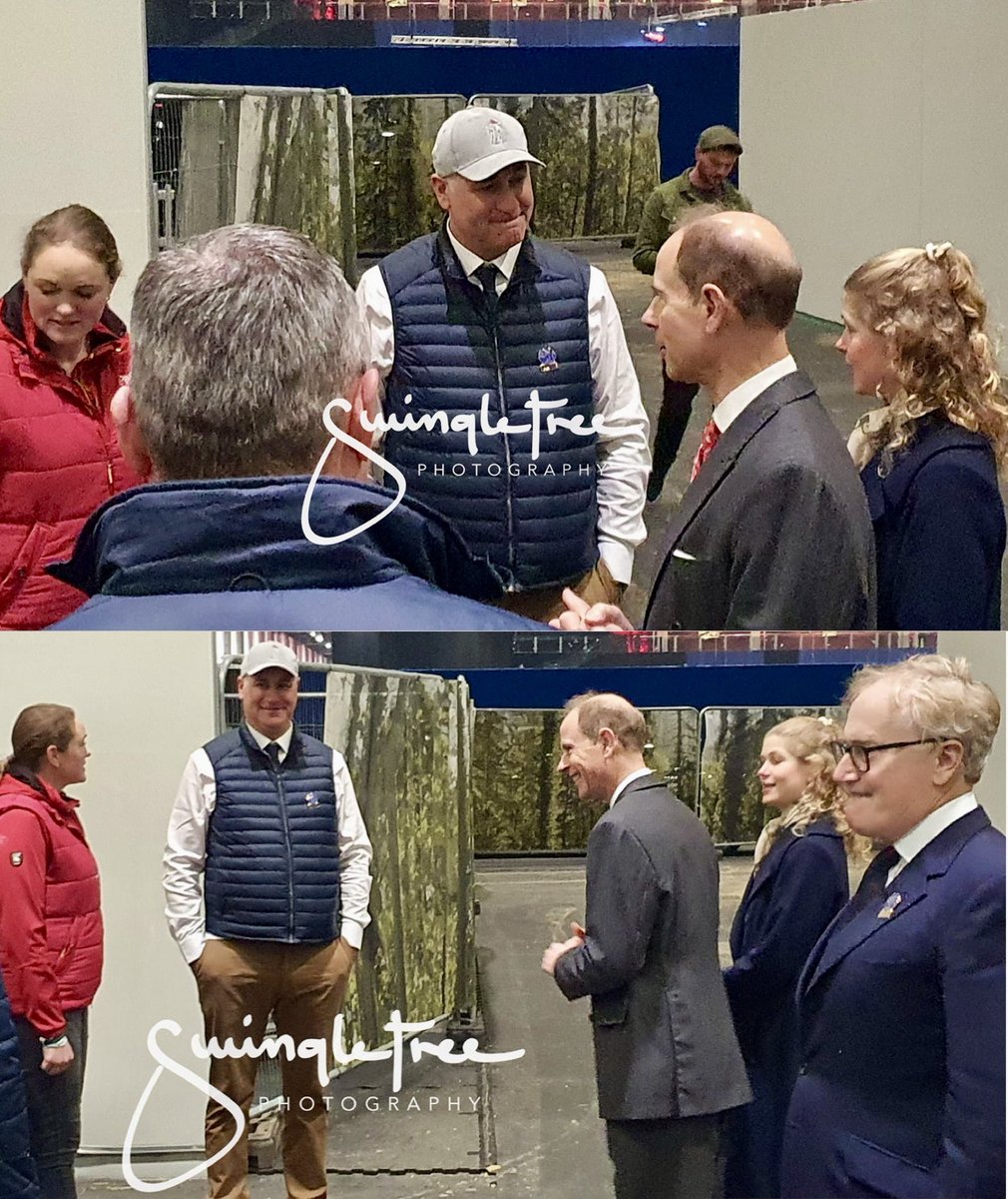 ✨Lovely father and daughter moment 💙👨‍👧 The Duke of Edinburgh and Lady Louise today attended The London International Horse Show. Here pictured visiting the stable lines and meeting the drivers. ℹ️📸Swingletree Photography on Facebook