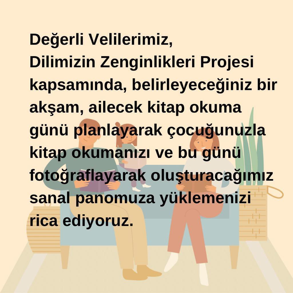 g_anaokulu's tweet photo. Dilimizin Zenginlikleri Projesi kapsamında hazırlamış olduğumuz Türkiyenin Işığı Anaokulu Aileleri ile Kitap Okuyor etkinliğimize tüm velilerimizin katılımlarını bekliyoruz. @tcmeb @istanbulilmem @MucahitYentur @istmemkultur @Avcilarilcemem @CevatDervisoglu https://t.co/HJfRPMn5Dd