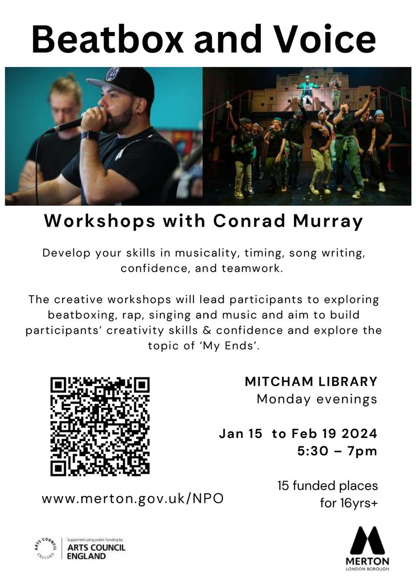 Beatbox #Workshops #Mitcham @MertonLibraries @Merton_Council with #ConradMurray