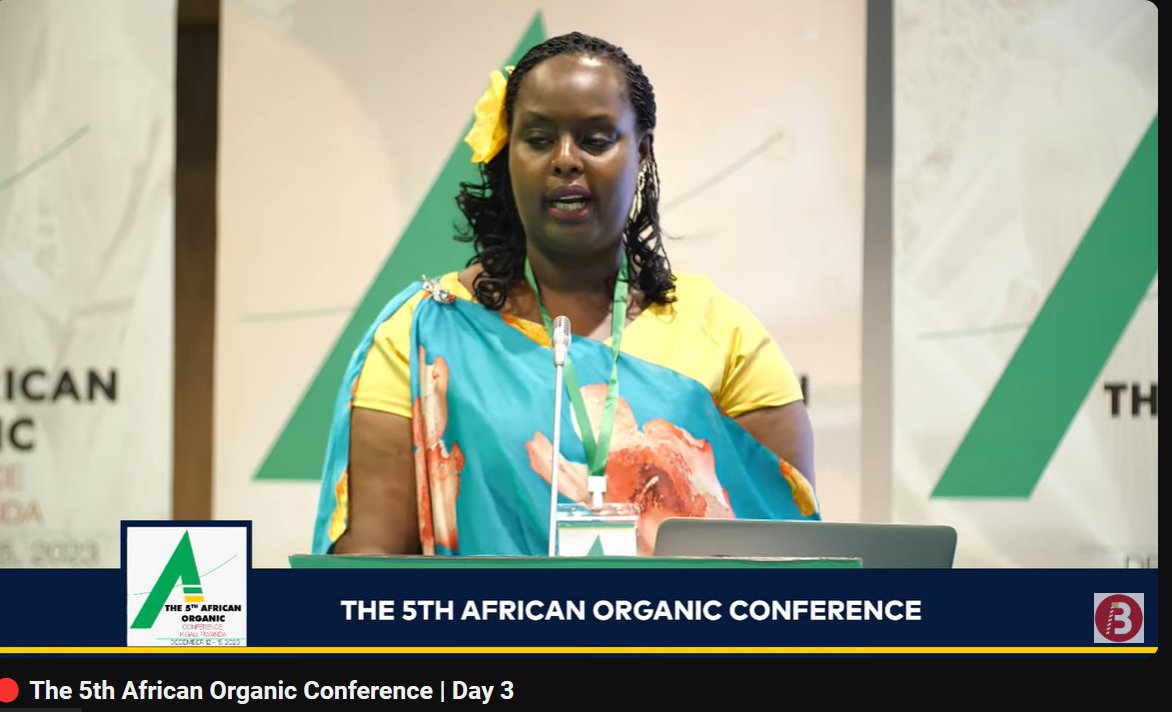 The CEO of @RwandaRoam -Ms. Lise Dusabe Chantal gives her official closing remarks at the #5thAOC2023 happening now in Rwanda. @giz_gmbh @BMZ_Bund @FutureForAll @BiovisionAfrica @AfrONet_ @_AfricanUnion @pelum_uganda @PelumKenya @TOAMorganic @SYMABIO