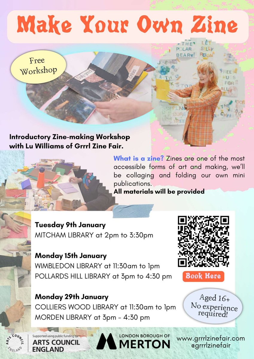 New #Zine workshop @MertonLibraries #Mitcham funded places available :)