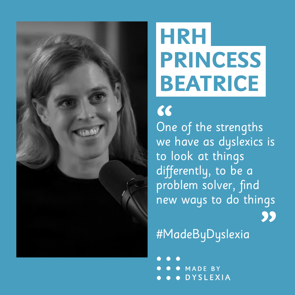 Some brilliant #WednesdayWisdom from HRH Princess Beatrice. Every team can benefit from having a #DyslexicThinker in it. Our Visualisation skill enables us to look at problems from multiple angles, and spot solutions that others don't see. Train here: linkedin.com/learning/empow…