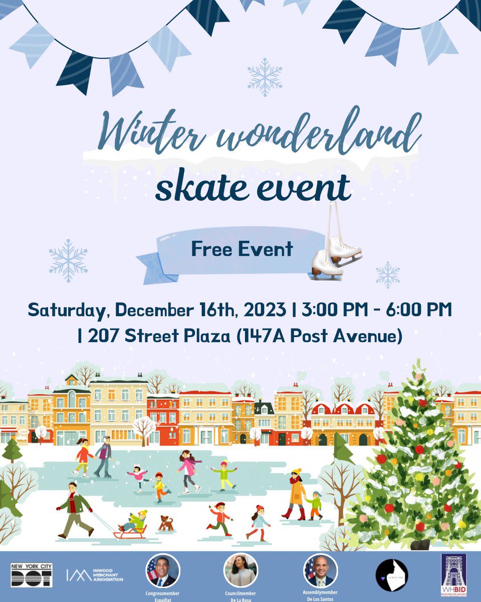 AMDeLosSantos72's tweet photo. Winter Wonderland in #Inwood! Join us this Saturday on w. 207th Street and Post Avenue. 🎄❄️ https://t.co/nIAoHQEWMz