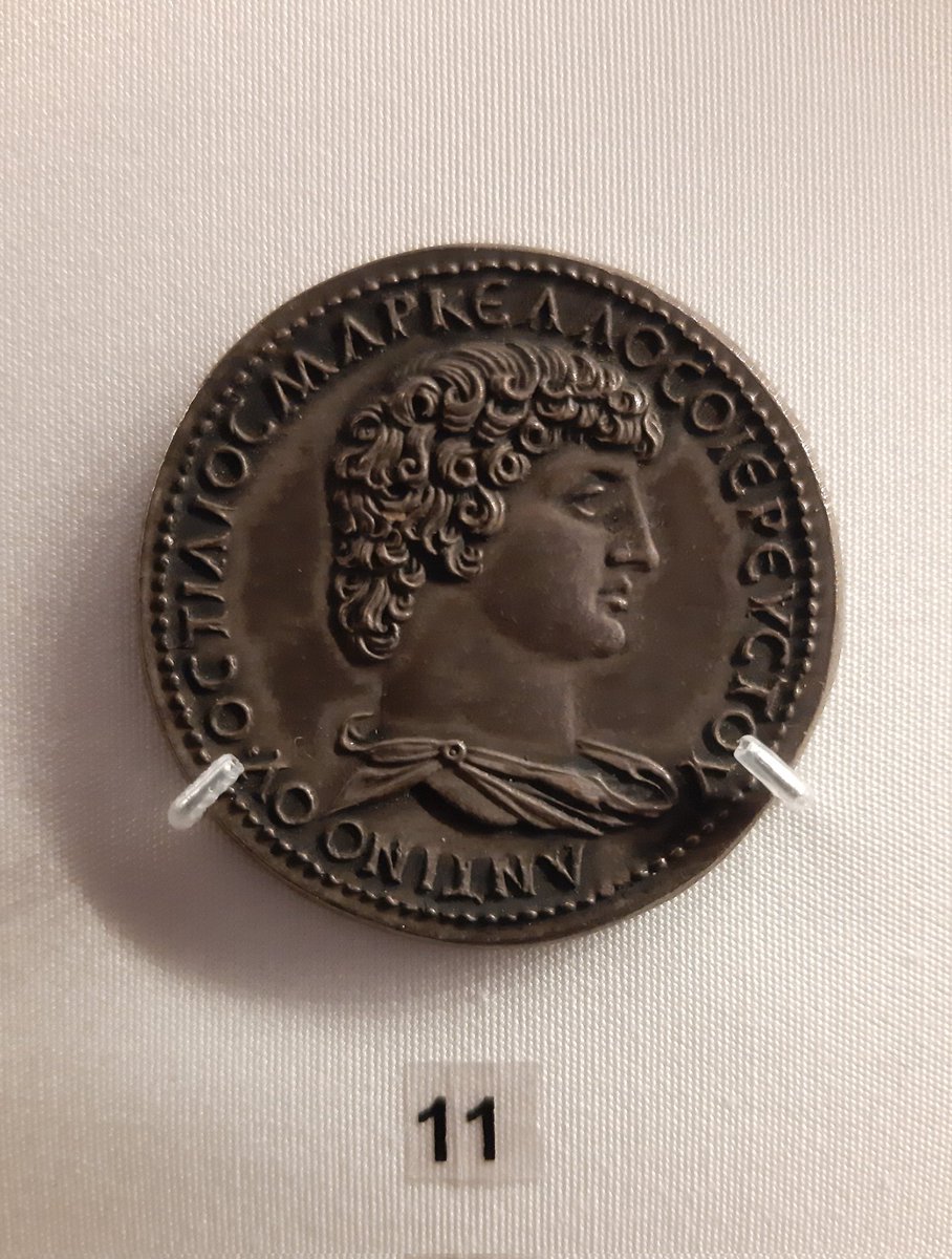 A struck silver coin depicting #Antinous (d. AD 130). This one was made by Giovanni dai Cavino (1500-1570) in #Padua, inspired by an ancient model. A lovely day at the #FitzwilliamMuseum soaking up inspiration and ideas.