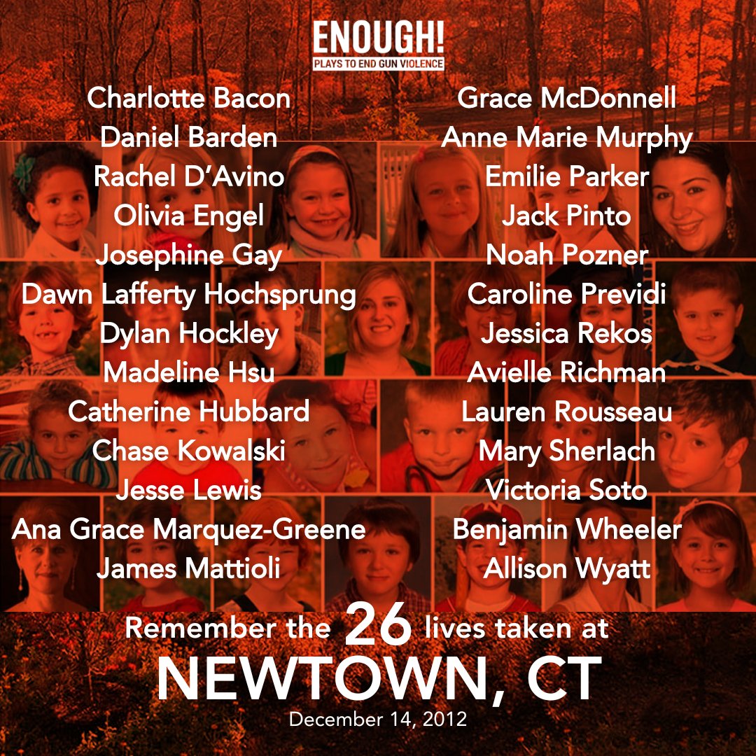 We remember the 26 lives cut short by a senseless act of gun violence eleven years ago today. #HonorWithAction #WeSayENOUGH #pulse #sandyhook