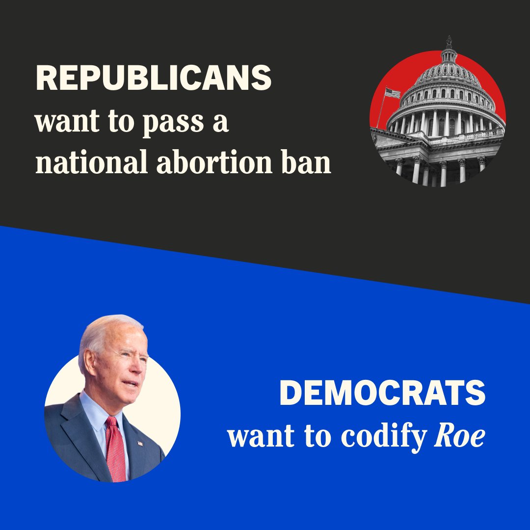 Democrats are fighting to codify Roe v. Wade. Republicans are working to ban abortion in every state in America. The difference is clear.