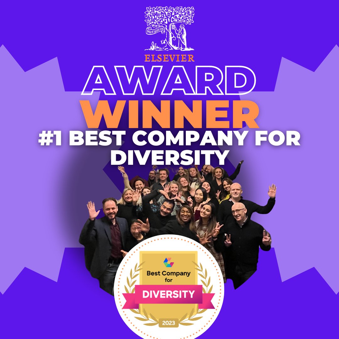 We are pleased to announce that Elsevier clinched the coveted #1 spot as the most diverse company worldwide!
comparably.com/awards/winners… 
#Elsevier #DiscoverElsevier #ElsevierLife #DiversityandInclusion
