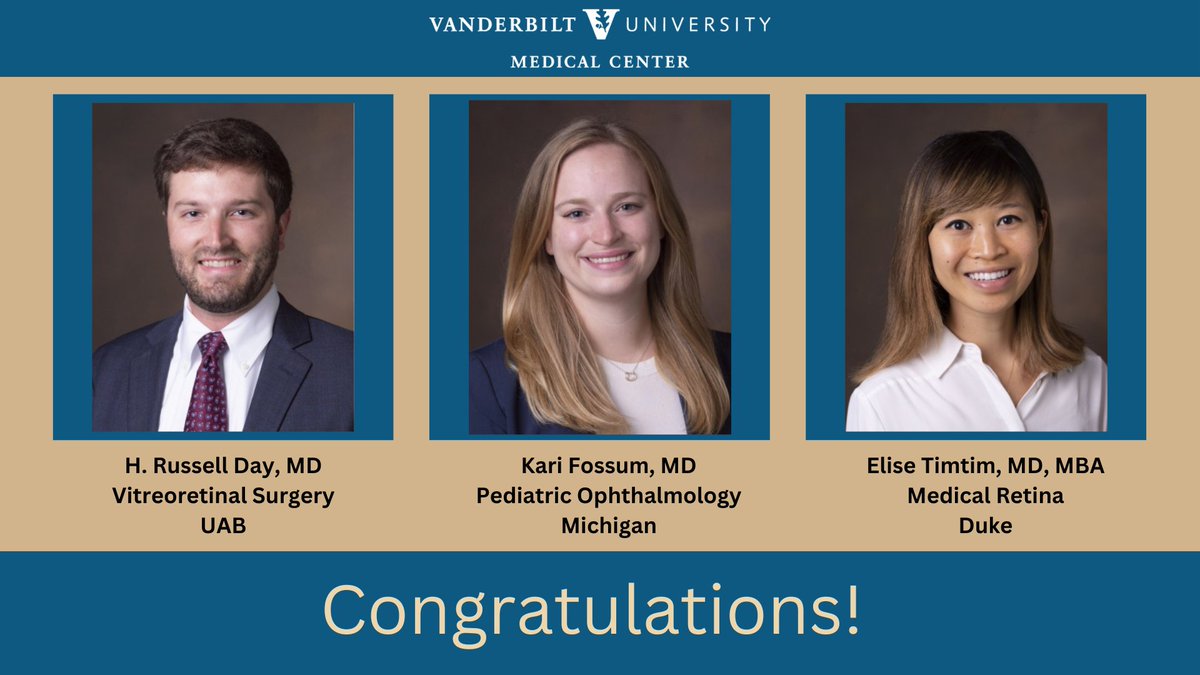 We are so proud of our senior residents who will be pursuing additional fellowship training! Congratulations on your outstanding match results! We know you will be amazing subspecialists and leaders in our field. @dukeeyecenter @UMich @UABHeersink #fellowship #ophthalmology