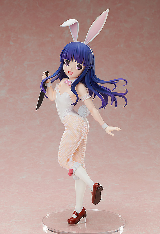 Nippa~ Rika may have faced many misfortunes in her life, but that doesn't mean she can't be adorable! Joining Rena in murderous bunny girl fashion, this old soul trapped in a small body is ready to make your collection shine! #animefigures #higurashi #furuderika #bunnygirl