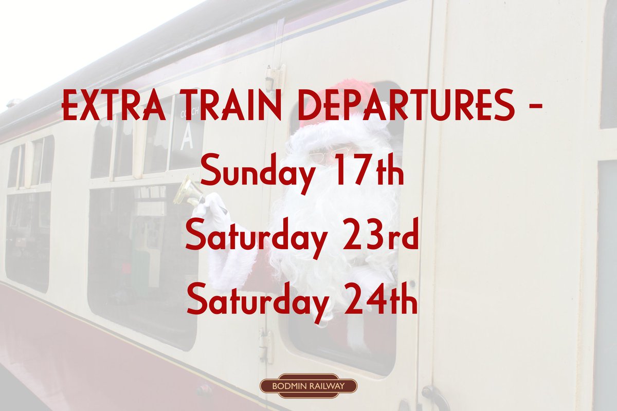 Due to popular demand, we have added three more departures! All extra departures will depart Bodmin General at 15:50. Book tickets here for our extra departures: bodminrailway.digitickets.co.uk/category/48854…