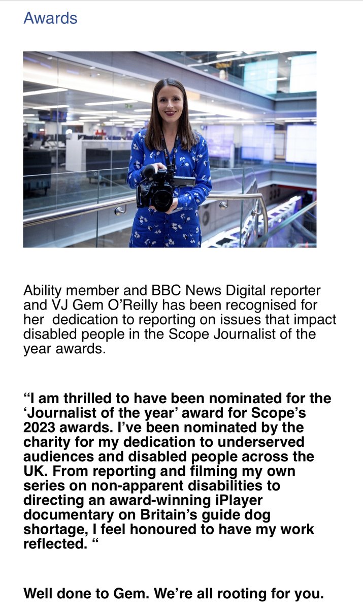 Overwhelmed to have been nominated for the Scope Awards as 'Journalist of the year' 🎥🕵🏻‍♀️