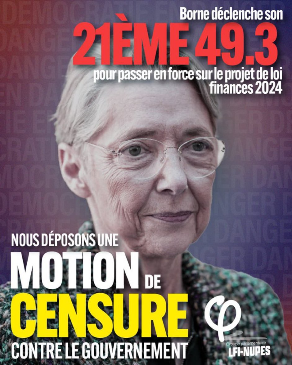 Ne nous y habituons pas. Cette 5eme République n’en finit pas d’agoniser. Notre démocratie avec elle. 
Ce gouvernement doit partir. 

#6emeRepublique