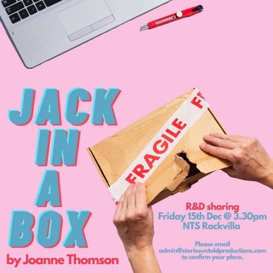 A huge thank you to everyone who came out to Rockvilla @NTSonline yesterday for the sharing of Jack In The Box, written by @joannethomson22 & directed by Katherine Nesbitt. It was a great opportunity to get some feedback after a week of R&D!