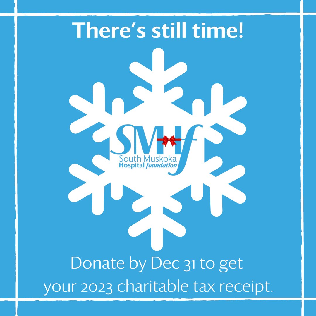 It's not too late to support your community hospital this year. Donations received by December 31 are eligible for a 2023 charitable tax receipt.
Donate today at HealthMuskoka.ca/donate
#HealthMuskoka #HelpYourHospital #Muskoka