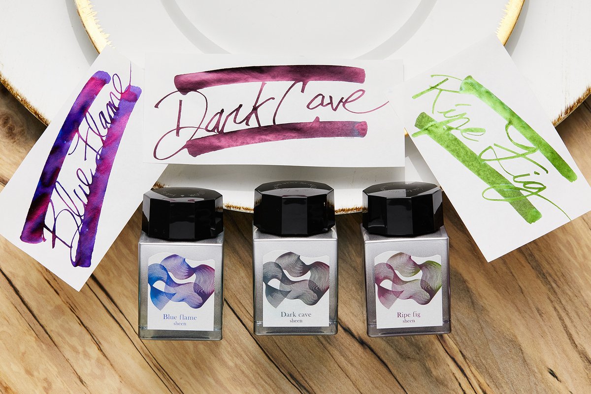 Sailor unveils three new captivating Dipton Ink &amp; Pen Sets: Dark Cave, Ripe Fig, and Blue Flame. Each set offers a 10ml bottle of Sailor Dipton ink paired with a glitter-embedded Hocoro dip pen, sporting a Fude steel nib.

Available now: shop.gouletpens.com/3RIiF4r