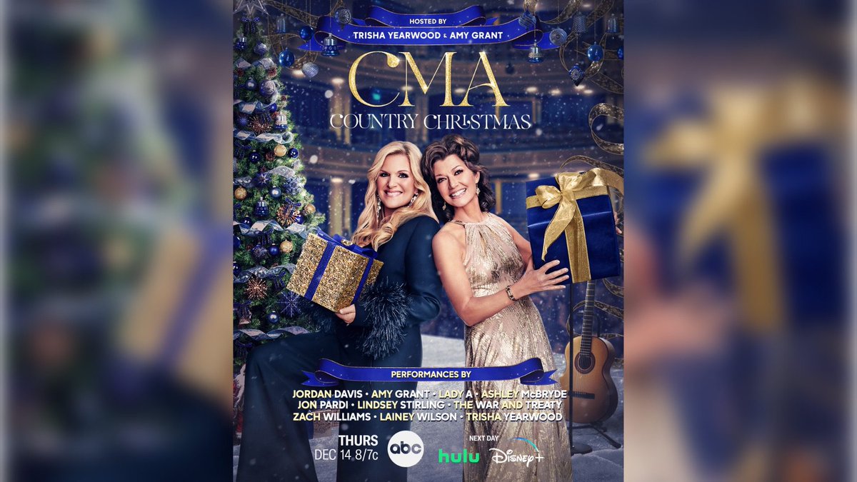 🌟Watch tonight @ABCNetwork 8-9pm CMA COUNTRY CHRISTMAS🎄#CMAChristmas @CountryMusic w/ Hosts @trishayearwood @AmyGrant Performers @AshleyMcBryde @ladya @LaineyWilson @JonPardi @LindseyStirling @warandtreaty @zachwilliams @JordanCWDavis About bit.ly/Ufs5Sj