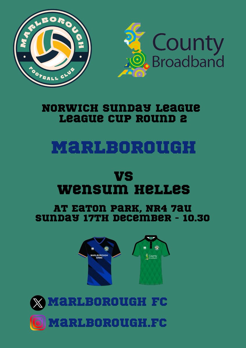 Its League Cup time... Home... but not home... go figure! #marlborougharms @CountyBroadband #upthemarley