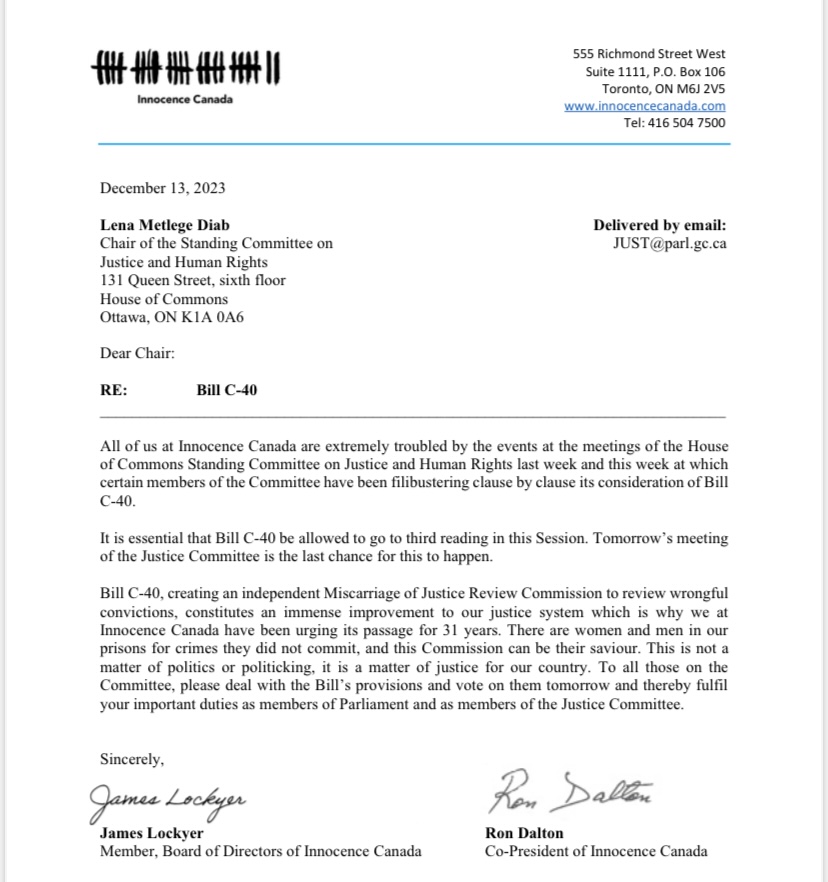 Innocence Canada is calling on Conservative MPs to stop blocking Milgaard’s Law. I echo this call. Victims of wrongful convictions and victims of crime deserve better. To my Conservative colleagues at Justice Committee—stop standing in the way. It’s reckless and unacceptable.