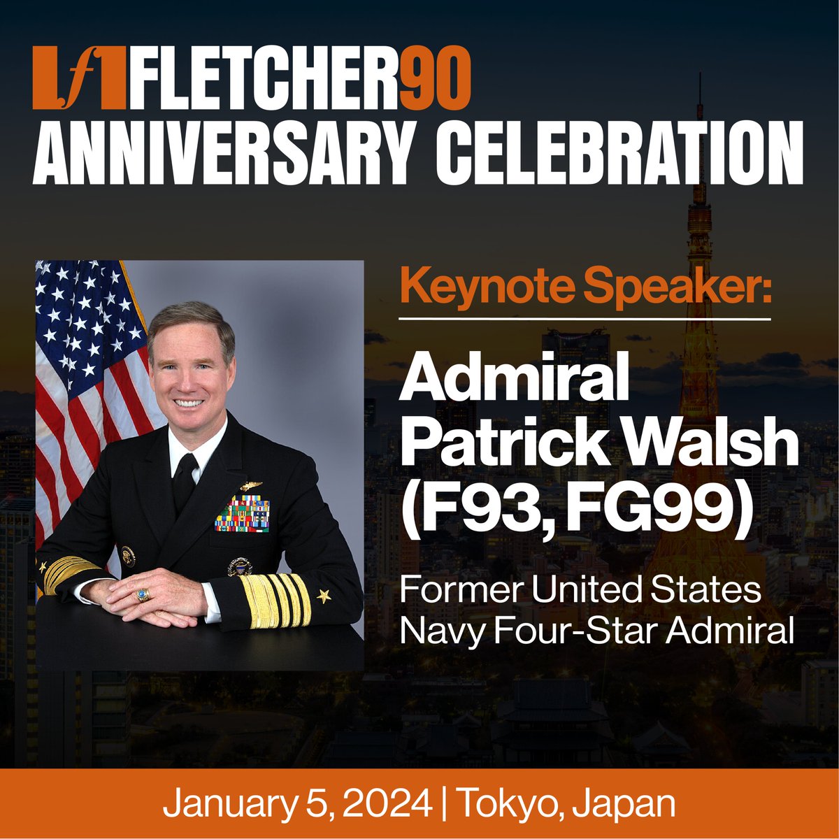 The Fletcher School is pleased to announce that Admiral Patrick Walsh (F93, FG99), former United States Navy Four-Star Admiral, will serve as keynote speaker for our 90th anniversary celebration in Tokyo. In addition to Admiral Walsh, attendees will hear remarks from Professor…