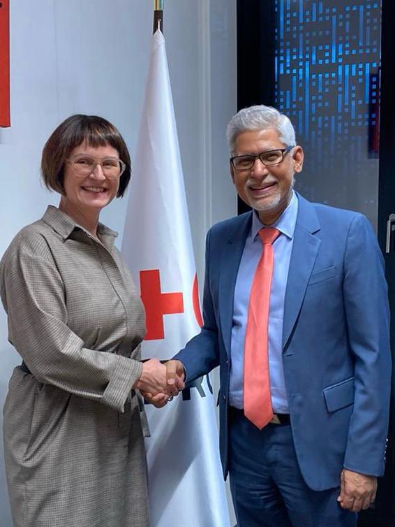 Great to welcome Minister Signe Riisalo <a href="/SoMinEstonia/">The Ministry of Social Affairs of Estonia</a> to <a href="/IFRC/">IFRC</a> HQ today.

We discussed major humanitarian issues of common interest and how best the  Estonian Red Cross can play their auxiliary role in the country.