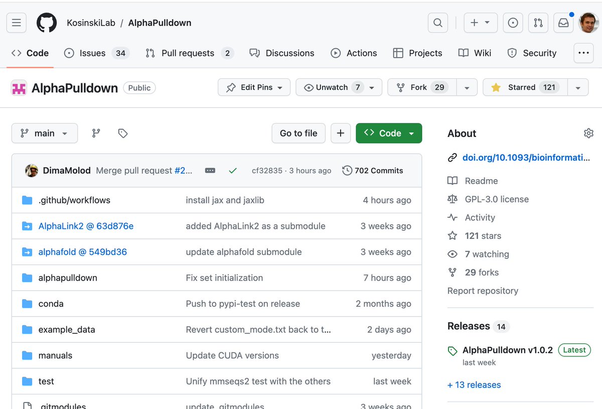 Jan Kosinski (@jankosinski) on Twitter photo Work is in full swing on AlphaPulldown by <a href="/dingquan_yu/">DingquanYu</a> and <a href="/DmitryMolo90428/">Dmitry Molodenskiy</a>, but with so many users, thousands of downloads, and 34 open issues, incl. many exciting feature requests, help would be welcome! If you want to contribute, feel free to fork and submit a pull request! Work is in full swing on AlphaPulldown by <a href="/dingquan_yu/">DingquanYu</a> and <a href="/DmitryMolo90428/">Dmitry Molodenskiy</a>, but with so many users, thousands of downloads, and 34 open issues, incl. many exciting feature requests, help would be welcome! If you want to contribute, feel free to fork and submit a pull request!