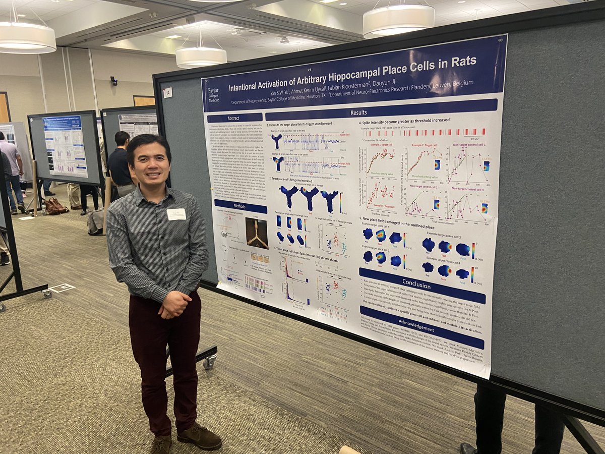 bcm_neurosci's tweet image. Dr. Yan Yu, #neuroscience Post-doc in @DaoyunJi Lab, won 3rd place at the 29th Annual Neuroscience Poster Session that was held on Saturday, December 2, 2023, at UTHealth Cooley University Life Center in Houston, TX! Congrats! #systemsneuroscience