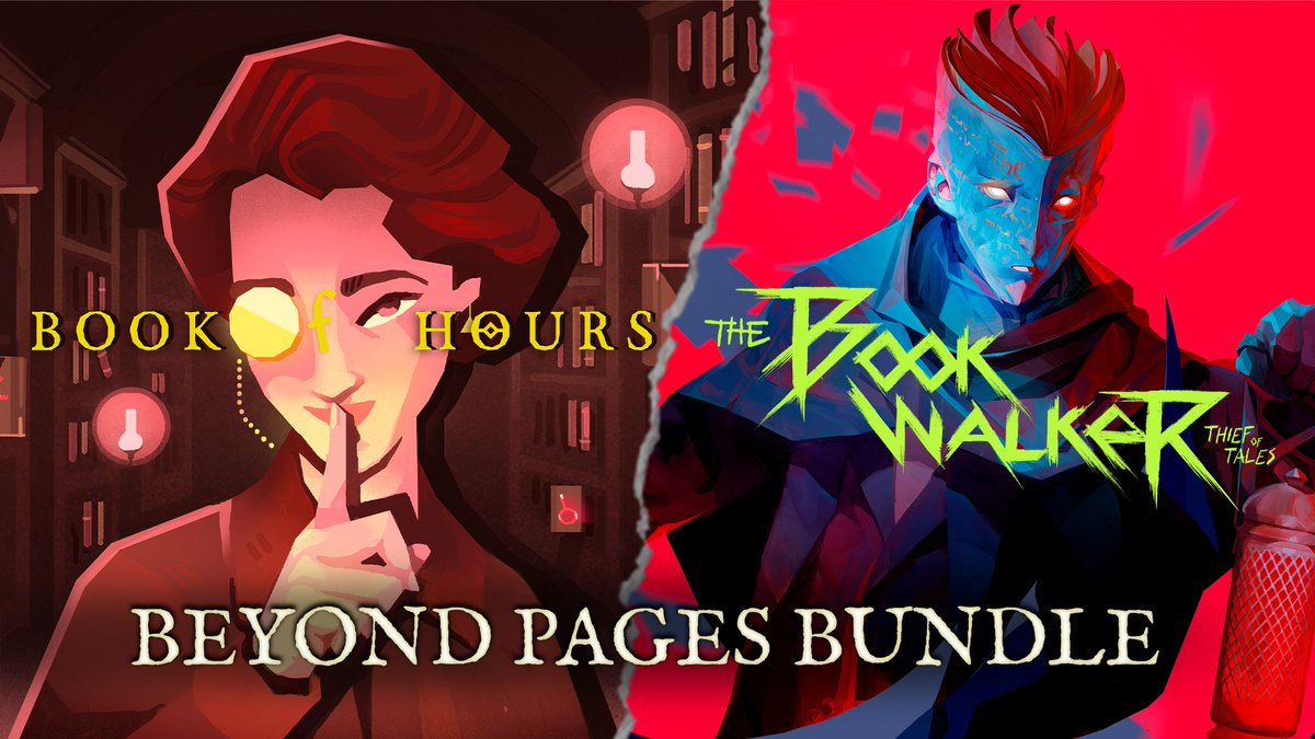 We've teamed up with the incredible @weatherfactory to introduce the Beyond Pages Bundle: store.steampowered.com/bundle/37301/B… Complete your library (see what we did there?) and dive into the realm of literature with not one, but two captivating stories - The Bookwalker and BOOK OF HOURS!🤩