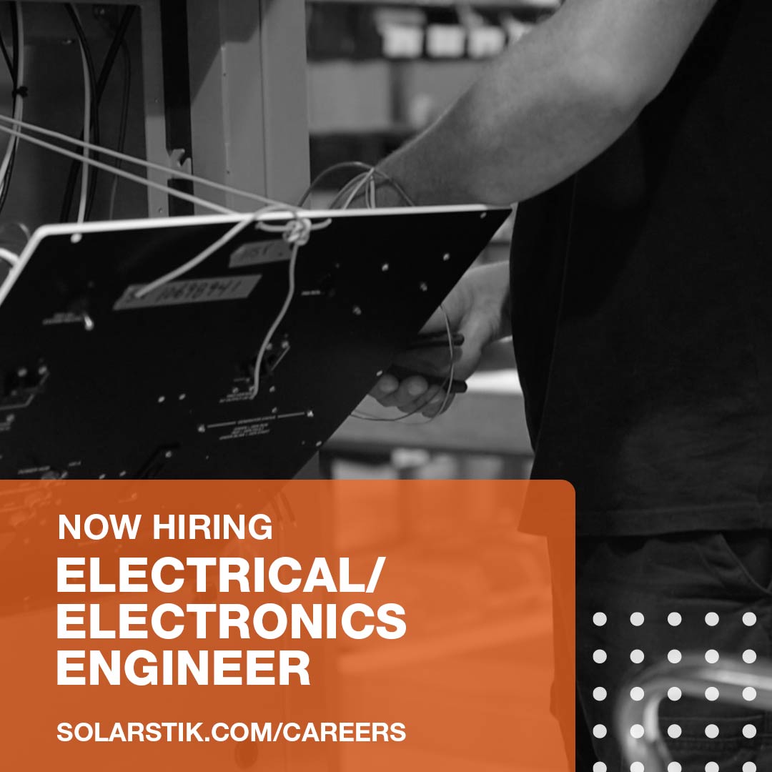 SolarStik's tweet image. Are you an experienced Electrical/Electronics Engineer or an aspiring Electrical Engineer Lead? Join our team for a dynamic role focused on power systems used around the world. Explore opportunities at solarstik.com/careers #ElectricalEngineer #ElectricalEngineerLead #SolarStik