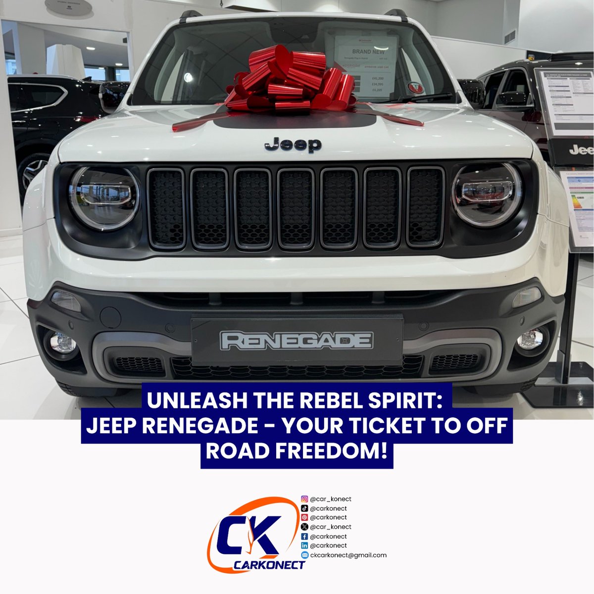 Embark on a thrilling journey with the Jeep Renegade, a compact SUV that blends urban style with off-road prowess. Conquer the trails with confidence.
.
#JeepRenegade #OffRoadAdventure #UrbanExplorer #TrailRated #ConnectedJourney #CustomizeYourRide #AdventureReady #CompactSUV