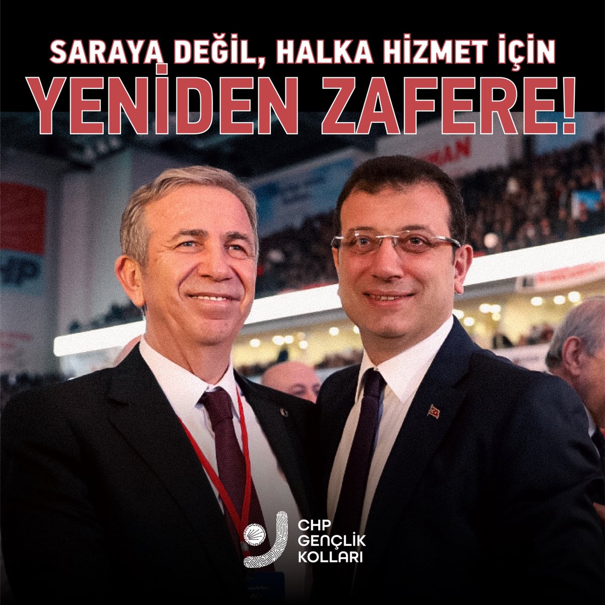 Parti Meclisimizin oy birliğiyle aldığı kararla Ankara ve İstanbul Büyükşehir Belediye Başkanlığı için yeniden aday gösterilen Mansur Yavaş ve Ekrem İmamoğlu başkanlarımızı tebrik ederiz.

GENÇLERLE BİRLİKTE YENİDEN ZAFERE!