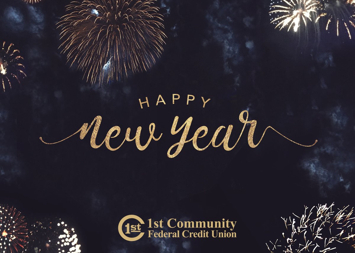 We hope 2024 is a great year! As a reminder, all 1st Community offices are closed today, January 1st in observance of the holiday. You can still access your account through Online, Mobile and Text banking, as well as through our ATMs. Happy New Year!